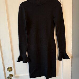 Michael Kors Black Bell Sleeve Mockneck Dress sz XS